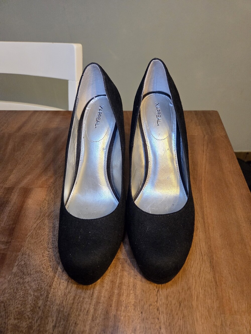 Xappeal Black Faux Suede Pencil Heels Size 8